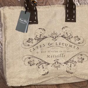 Myra Bag Cream and Brown Floral Tote